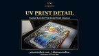 Close-up of the raised textured UV print finish on a custom TCG binder cover
