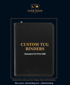 Custom TCG binder printable cover area — black zip binder