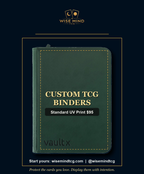 Custom TCG binder printable cover area — forest green zip binder