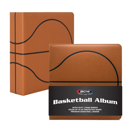 BCW 3-inch basketball collectors card album brown
