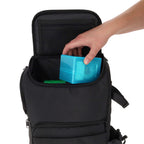 TCG backpack in black — side pocket detail