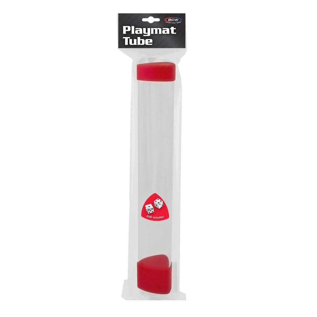 BCW playmat tube with dice cap red (additional view)