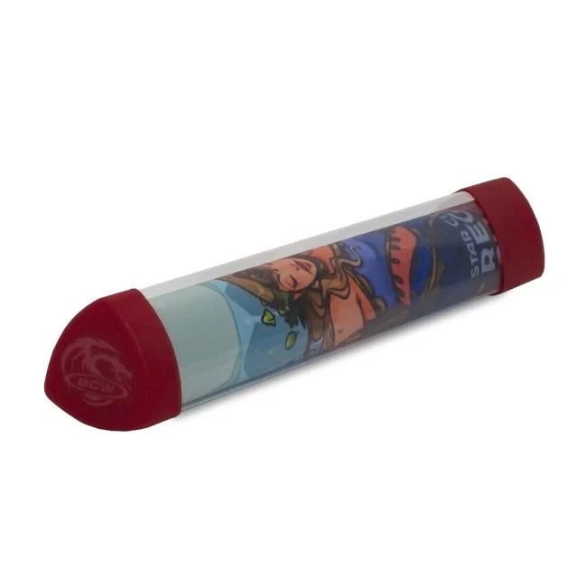BCW playmat tube with dice cap red (additional view)