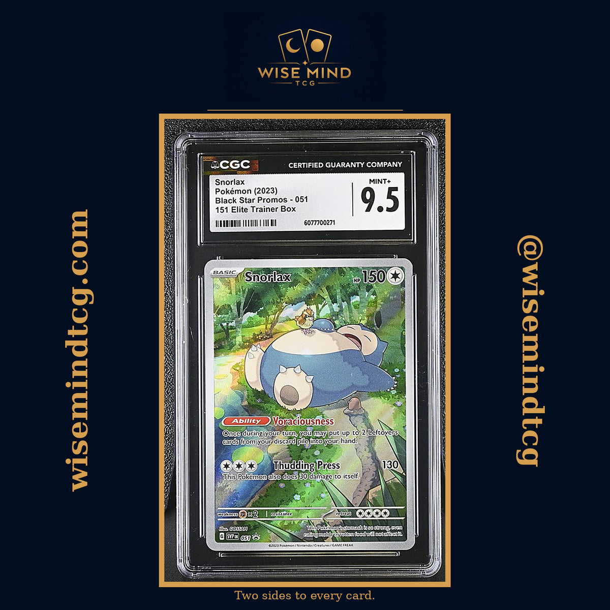 2023 Pokemon Scarlet & Violet Black Star Promo 151 ETB Full Art Snorlax #51 CGC 9.5 MINT+