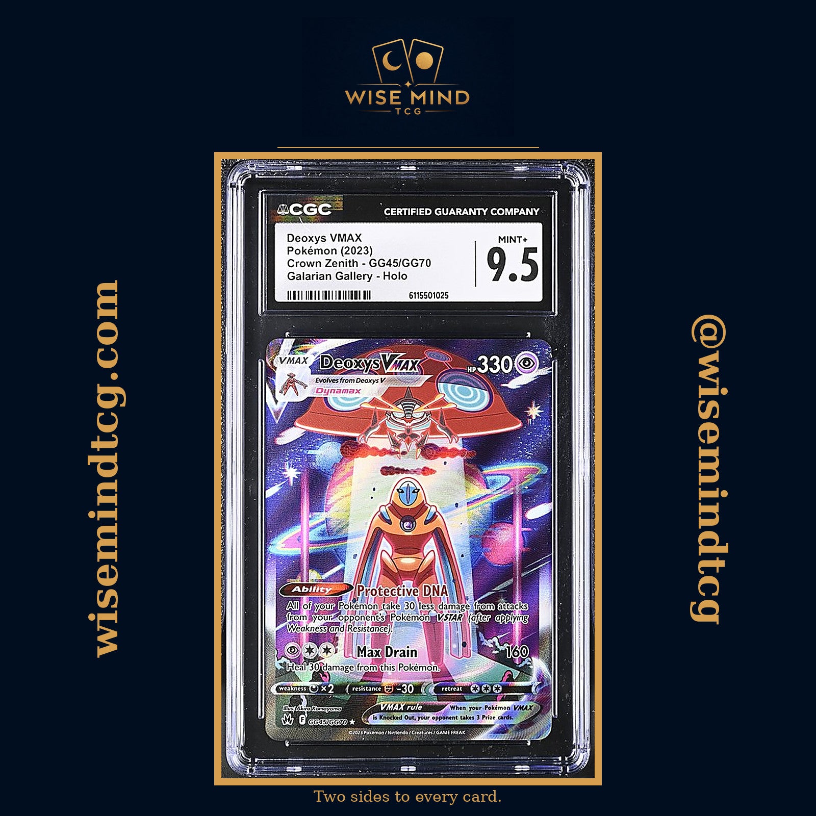 2023 Pokemon Sword & Shield Crown Zenith Alt Art Deoxys VMAX #GG45 CGC 9.5 MINT+