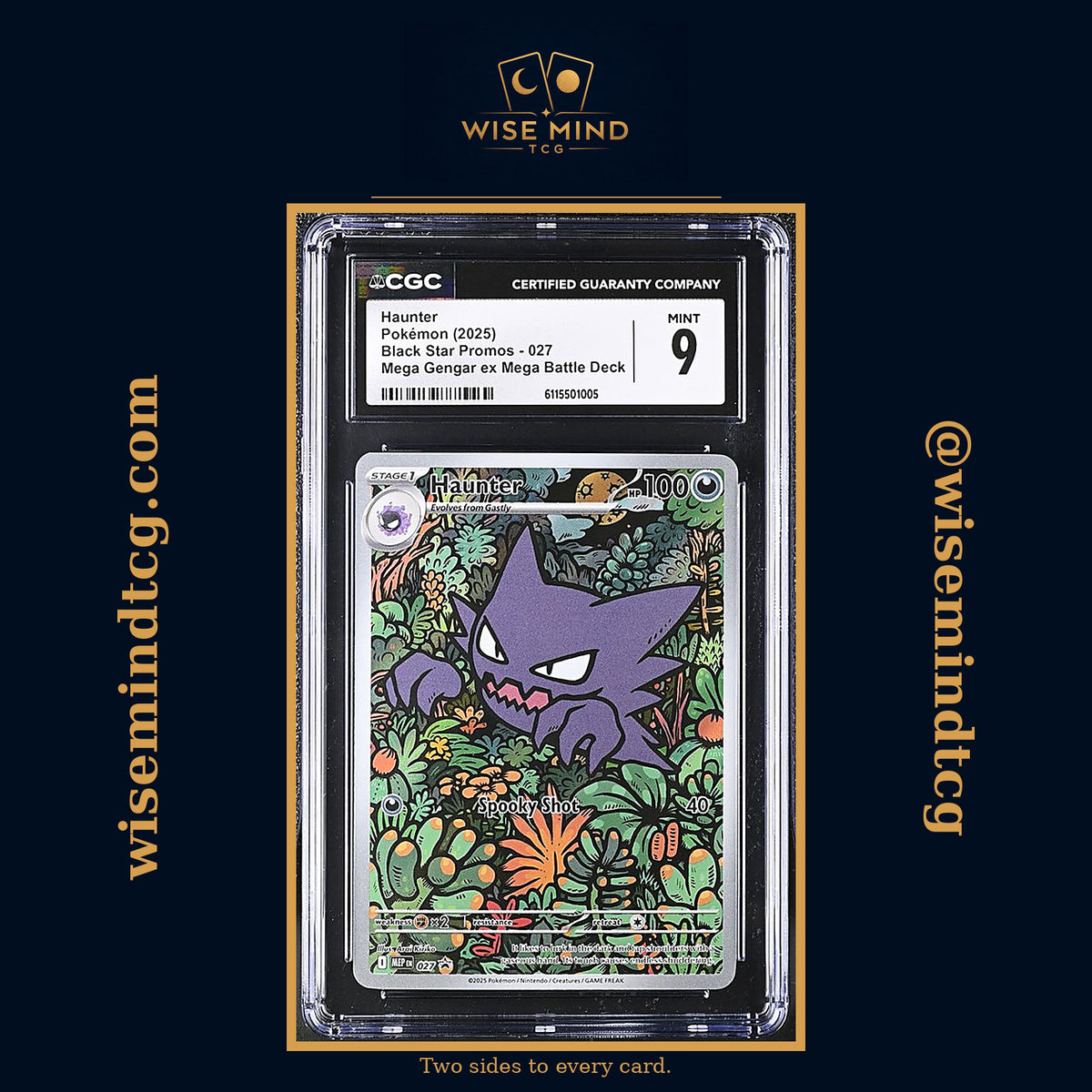 2025 Pokemon Mega Evolution Black Star Promo Mega Gengar Battle Deck Haunter #027 CGC 9 MINT