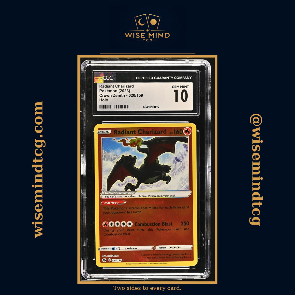 2023 Pokemon Sword & Shield Crown Zenith Holo Radiant Charizard #20 CGC 10 GEM MINT