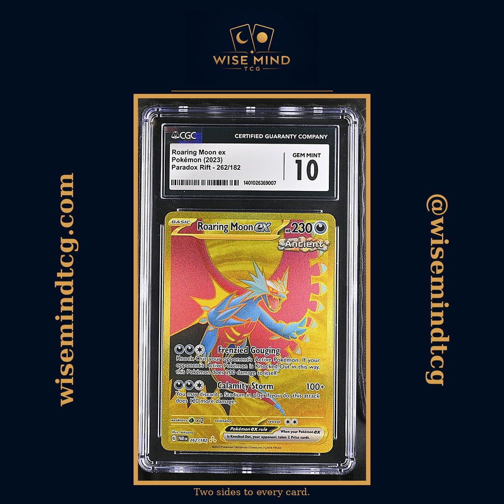 2023 Pokémon SV Paradox Rift Gold Rare Roaring Moon ex #262 CGC 10 Gem Mint