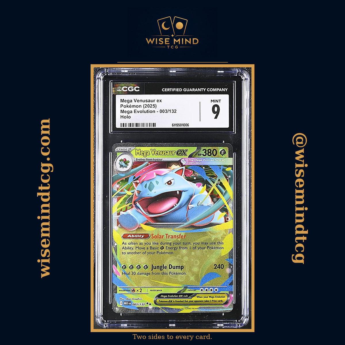 2025 Pokémon Mega Evolution Holo Mega Venusaur ex #3 CGC 9 MINT