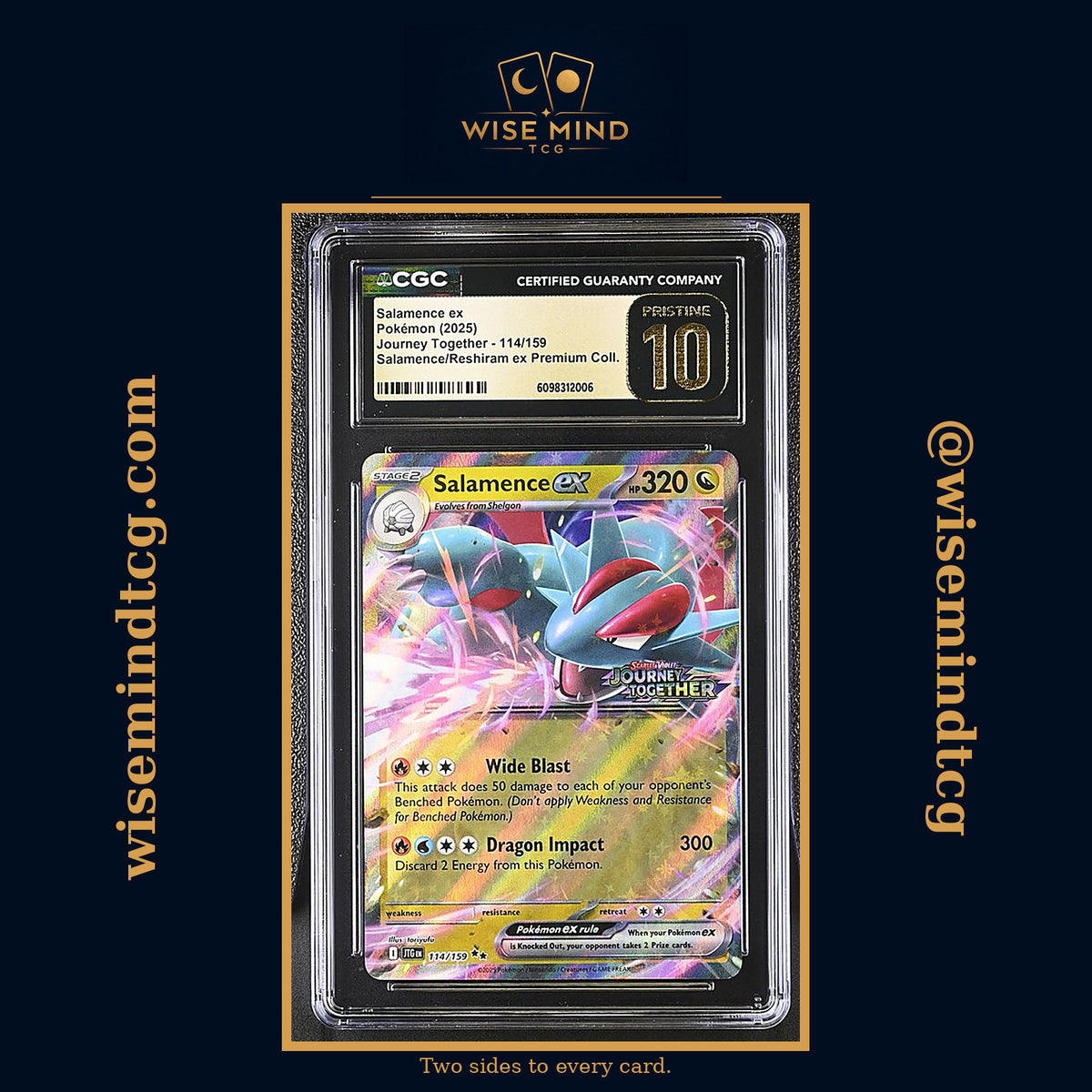 2025 Pokémon SV Journey Together Premium Collection Holo Salamence ex #114 CGC 10 Pristine