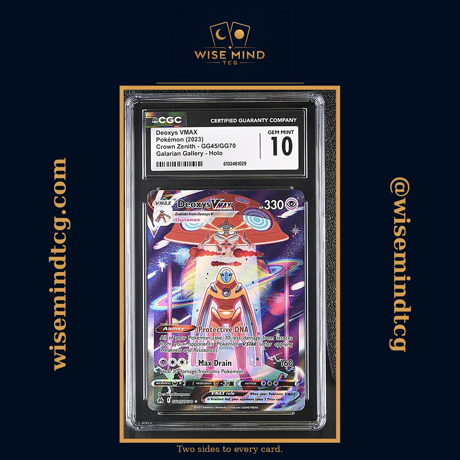 2023 Pokemon SWSH Crown Zenith Galarian Gallery Full Art Deoxys VMAX #GG45 CGC 10 GEM MINT