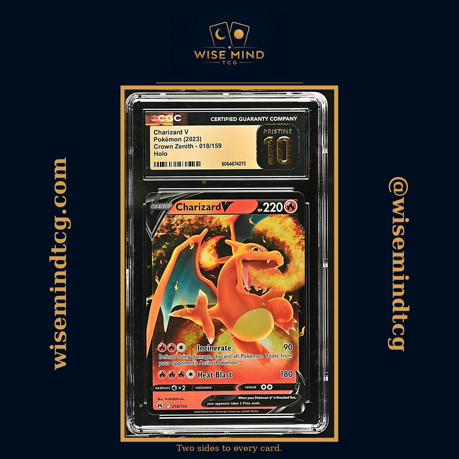 2023 Pokemon Sword & Shield Crown Zenith Holo Charizard V #18 CGC 10 PRISTINE