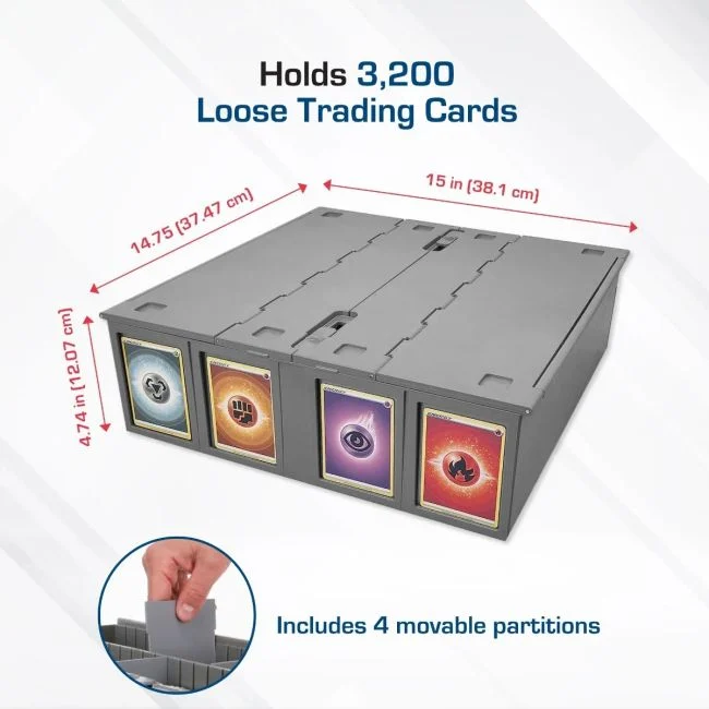 BCW Collectible Card Bin 3200 gray (interior view)