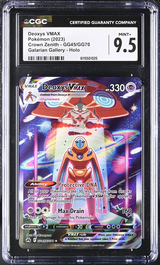 Deoxys VMAX #GG45 Crown Zenith Galarian Gallery CGC 9.5 graded Pokemon card slab