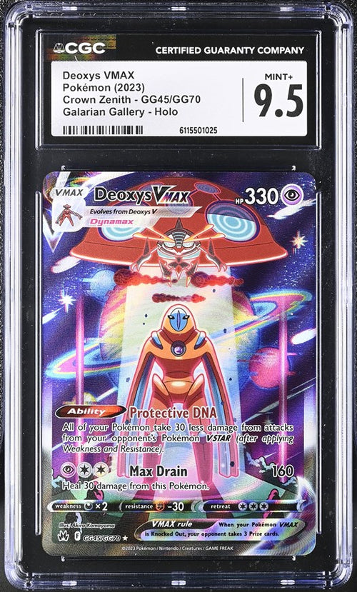 Deoxys VMAX #GG45 Crown Zenith Galarian Gallery CGC 9.5 graded Pokemon card slab