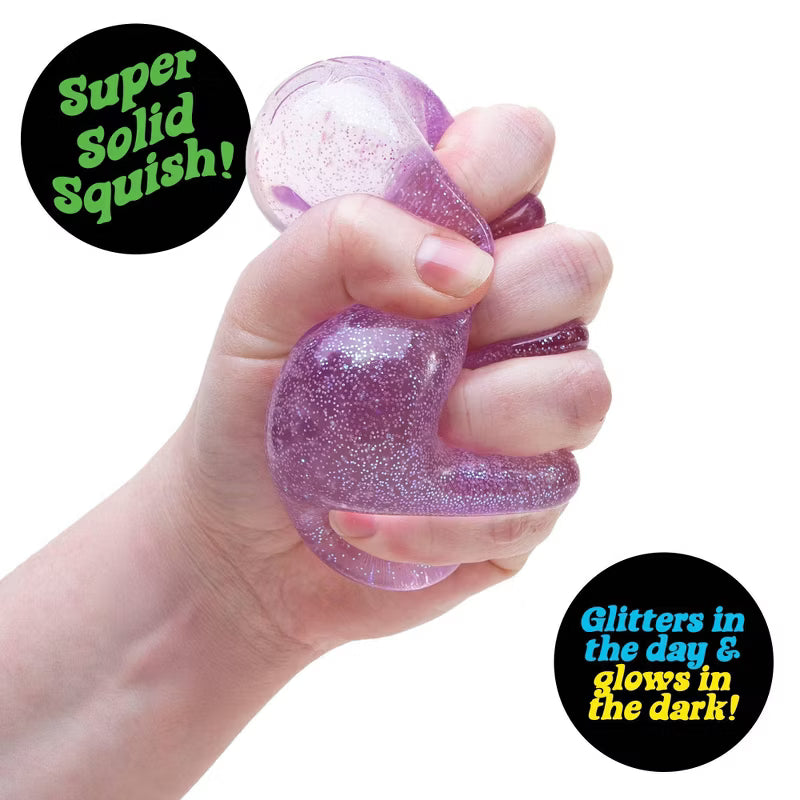NeeDoh Nice Cube glitter and glow blue sensory toy (additional view)