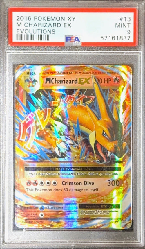 2016 Pokémon XY Evolutions M Charizard EX #13 PSA 9 graded slab