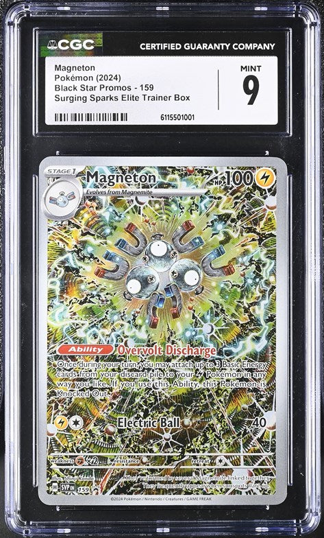 2024 Pokemon Scarlet & Violet Promo Surging Sparks ETB Full Art Magneton #159 CGC 9 MINT